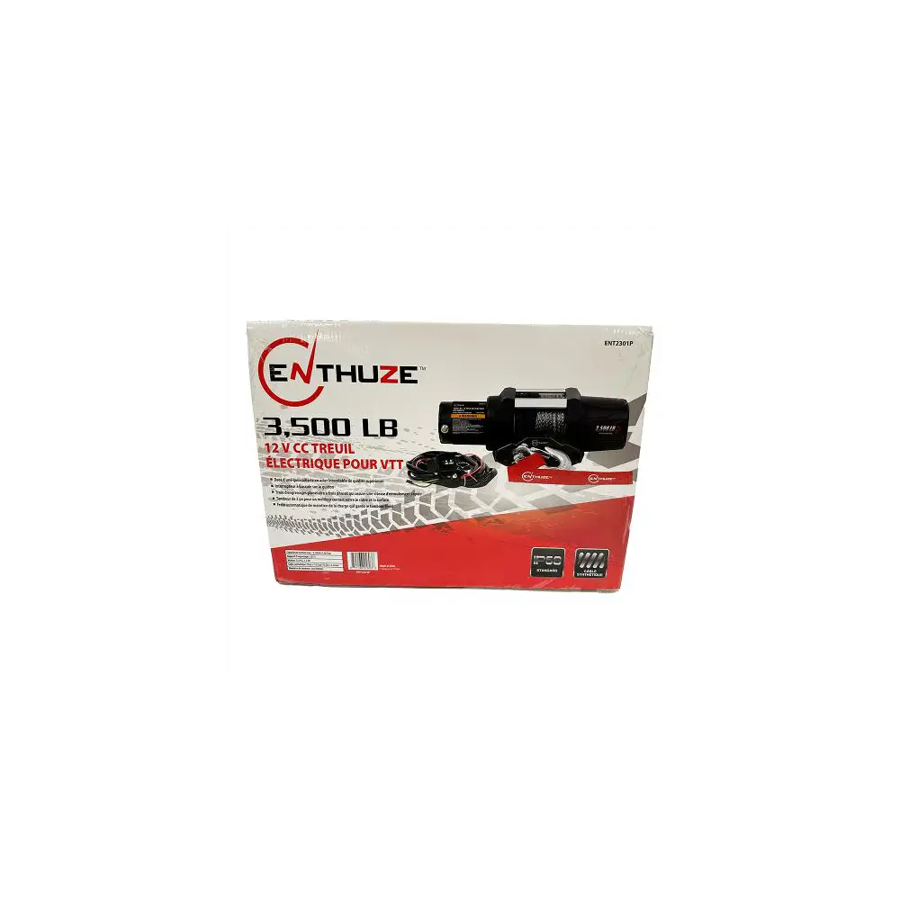 Enthuze 3500lb ATV/UTV Winch, Synthetic Rope - ENTACTENT2301P